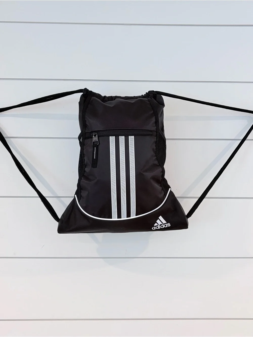 Adidas Y2K Sportcore Drawstring Backpack Gym Sack Black White